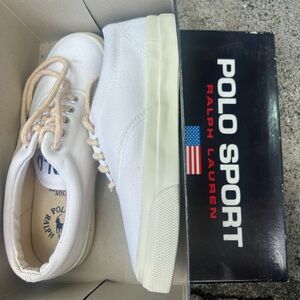 Vintage Polo Ralph Lauren White Canvas Sneakers